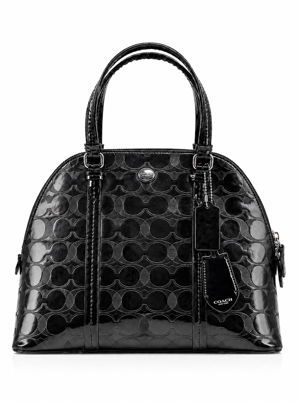 Coach | Peyton Link C Embossed Patent Leather Domed Satchel F32583